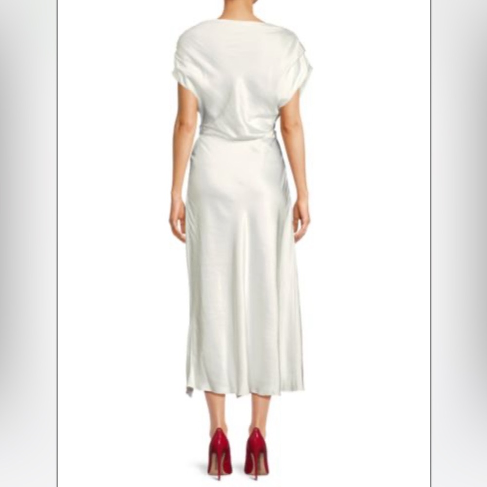 A.L.C. Jasmine Asymmetric Hem Satin Midi-Dress Size 10 NWT - Picture 2 of 6